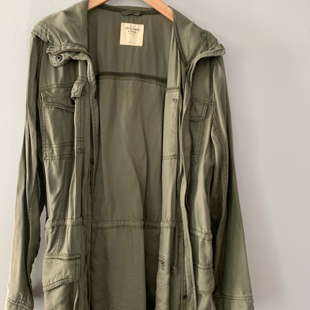 Army Green Canvas Anorak Jacket